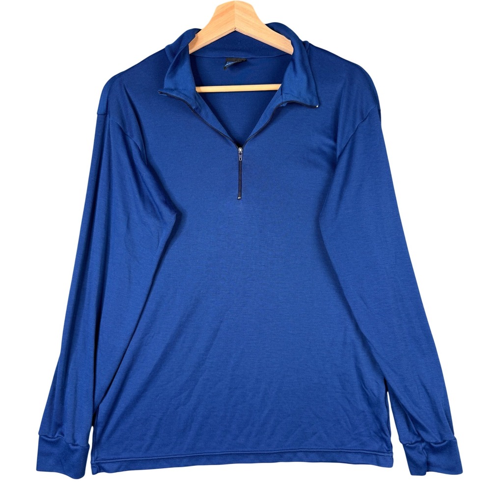 Vintage Patagonia Capilene 1/4 Zip Pullover Blue Made in USA Large Base Layer